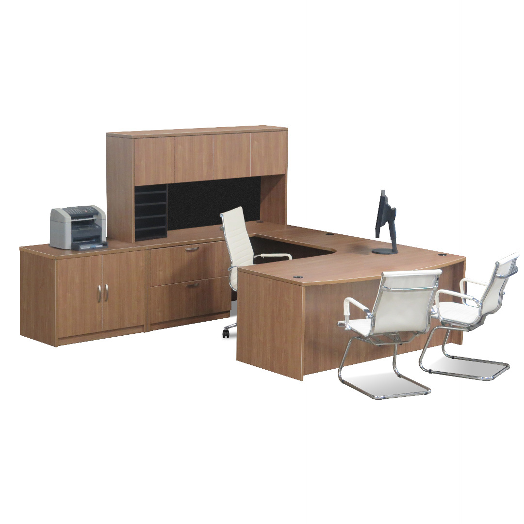 Timeless Extended Bowfront U Shape Work Station Office Furniture