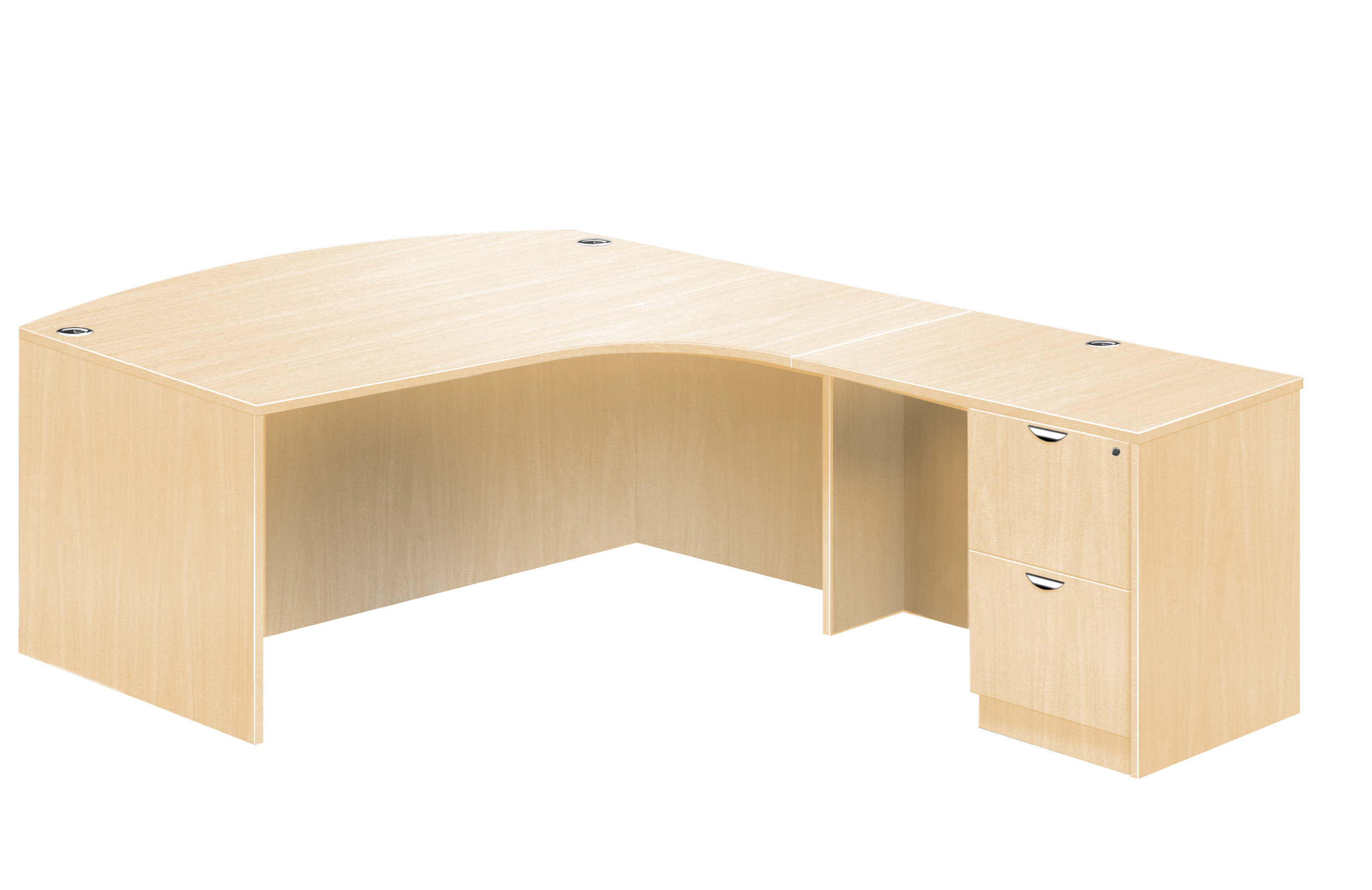 Pareto Bow Front Desk Set Maple Office Furniture Warehouse Direct