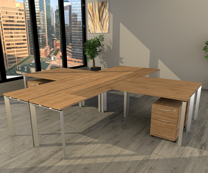 4-person modern workstation